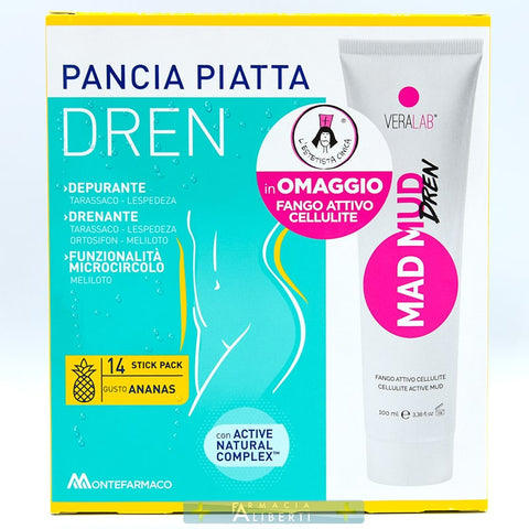 trattamento snellente pancia piatta dren + mad mud dren anticellulite veralab