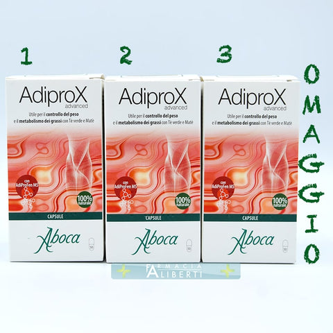 Aboca Adiprox integratore per perdere peso metabolismo dei grassi 2+1 in omaggio