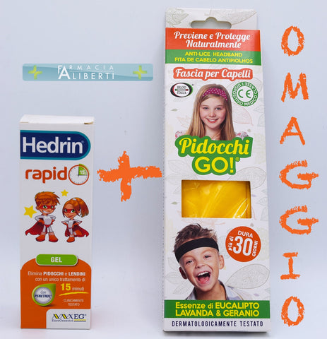Hedrin rapid gel elimina pidocchi + OMAGGIO pidocchi GO! fascia per capelli
