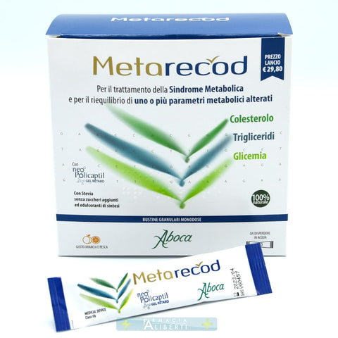 Metarecod 40 bustine Aboca sindrome metabolica colesterolo trigliceridi glicemia